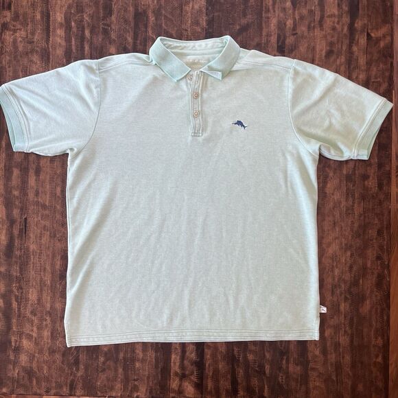 Tommy Bahama Island Zone Polo‎ Shirt Mens L Blue Lightweight Beach Casual Golf - Picture 1 of 8